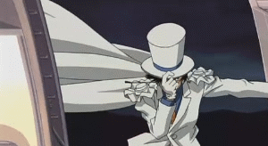 谁能给我一张关于名侦探柯南剧场版《银翼的魔术师》怪盗基德的动态图