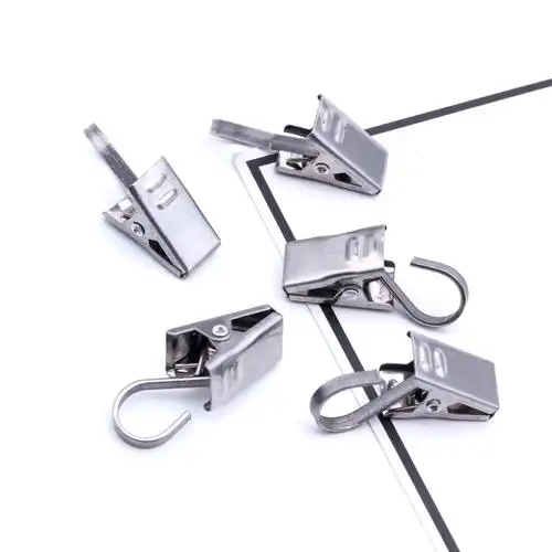 厂家直销金属窗帘夹子挂钩小窗帘夹子优质镀镍窗帘配件夹子批发