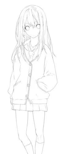 线稿#漫画卡通人物绘画 平面 灵感 素材 二次元