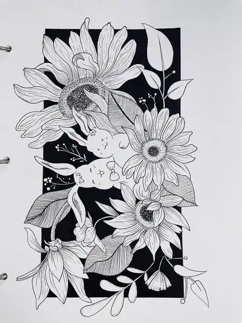 no.51黑白装饰画|针管笔手绘练习