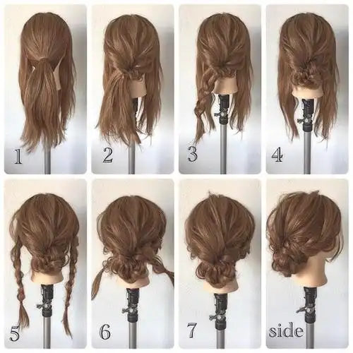 简单的编发图解照这编就能编出漂亮的发型