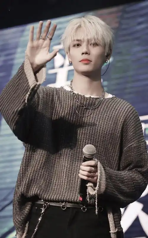 林彦俊歌会造型,花衬衫叠搭夹克,一头银发帅到发光!