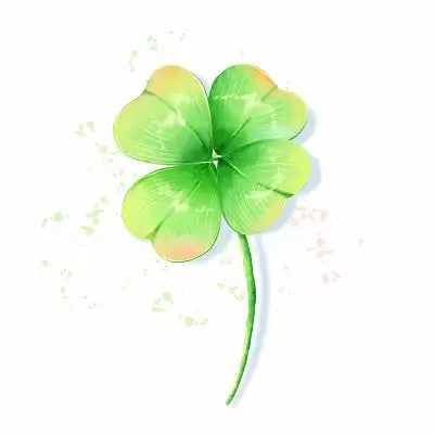 夏天植物四叶草水彩绿色促销素材插画