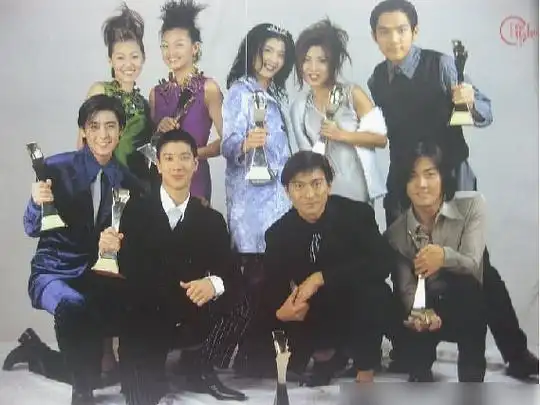 由左至右:小s 大s 苏慧伦 许茹芸 钟汉良 林志颖 王力宏 刘德华