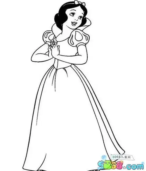 卡通动漫人物女简笔画-白雪公主儿童公主简笔画图片大全美丽的公主