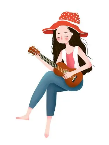 弹吉他的女孩|插画|创作习作|wyf317 - 临摹作品 - 站酷 (zcool)