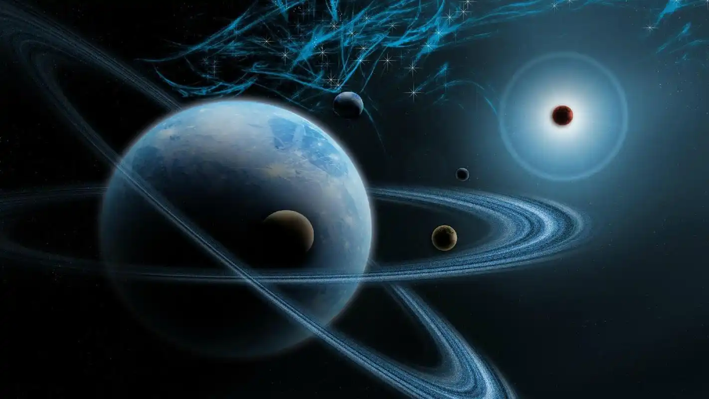 宇宙行星环唯美图片高清电脑壁纸