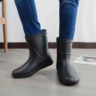 帅浜工地干活穿的雨靴男水鞋短筒韩版春秋雨鞋男中筒时尚洗车雨靴男钓
