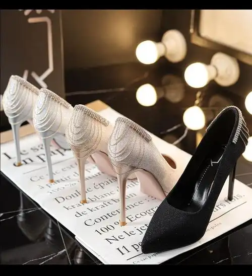 真皮晚礼服高跟鞋女设计感小众新品年高跟防水台单鞋黑色34