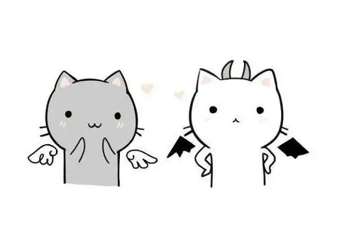 可爱小天使和小恶魔简笔画天使与恶魔卡通可爱简笔画图片教程q版小