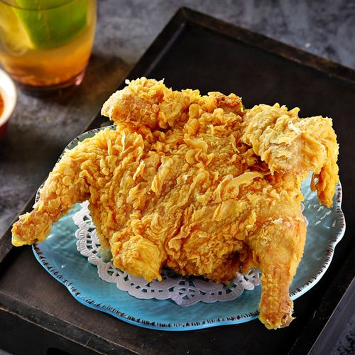 孚德黄金脆皮炸鸡炸全鸡整只童子裹粉藤椒油炸生鸡肉