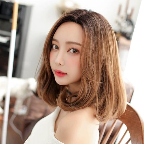 中分假发短发女夏季日系卷发全头套光头2021年化疗后女士新款时尚