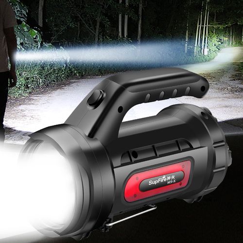 神火官方旗舰m9探照灯充电led强光手电筒远程超亮家用手提灯户外