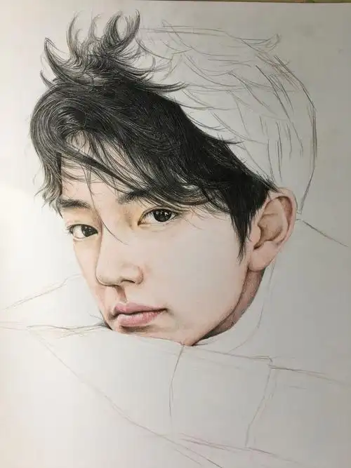 彩铅人像作品-肖战|纯艺术|绘画|金波大叔 - 原创作品 - 站酷 (zcool)