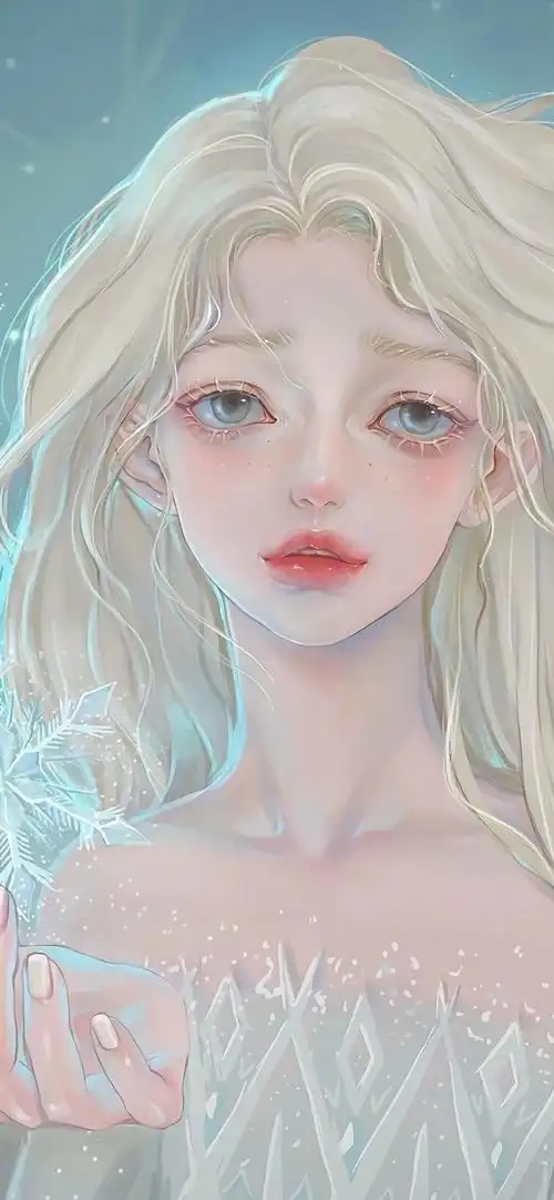 唯美手绘女生插画手机壁纸2