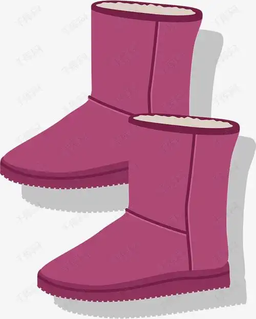 矢量冬天女士小棉靴