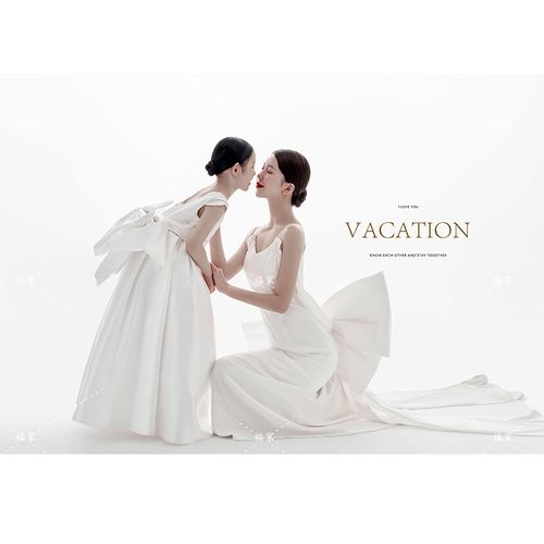 2022新影楼亲子儿童摄影服装母女白裙礼服全家福艺术拍照写真衣服