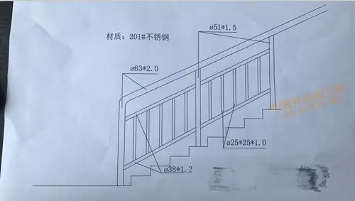 不锈钢201楼梯栏杆加工