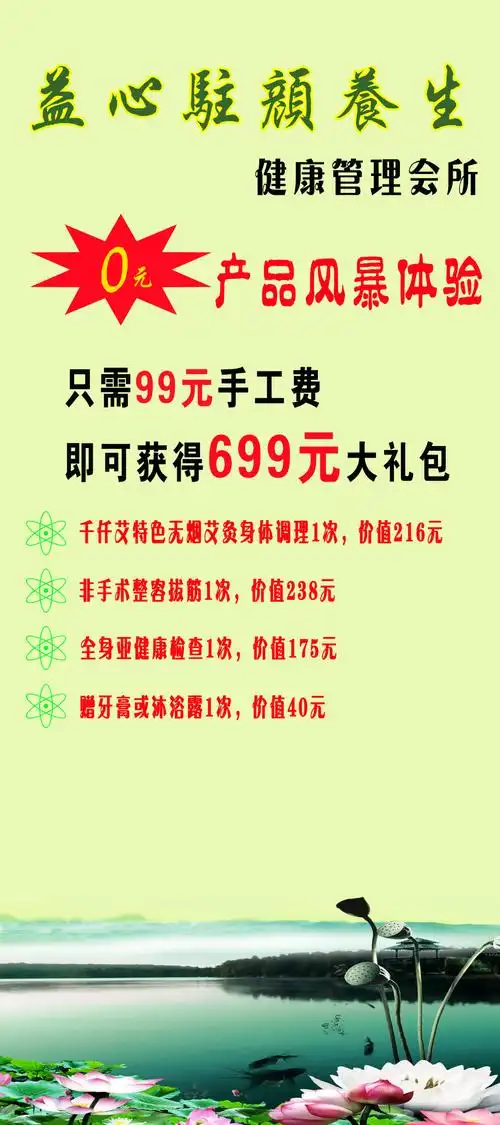 中医养生美容会所活动x展架