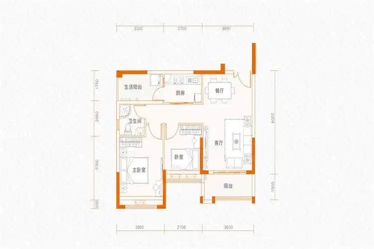 广园东东方名都1室2厅1卫1厨户型报告