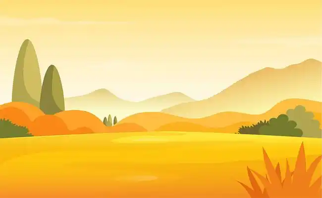 卡通秋季矢量插画背景-秋天风景-百图汇素材网