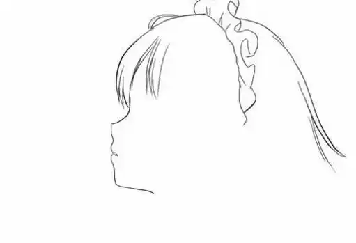 动漫女孩简笔画步骤图-动漫少女侧脸女孩侧面头像简笔画www.qqzhi.