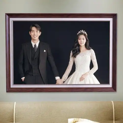 婚纱照放大挂墙相框定制卧室全家福结婚照片加洗打印装裱相框制作