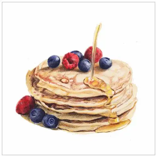 【驴大萌彩铅教程331】手绘美食甜品 枫糖浆松饼