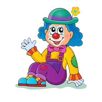 坐着的卡通小丑