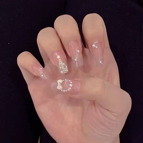 抖音款手工美甲成品女可穿戴式甲片圣诞节小红书同款假指甲贴片