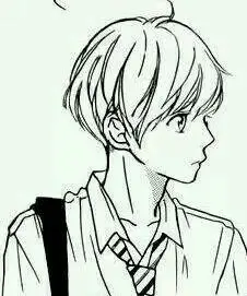 帅气男孩侧脸简笔画