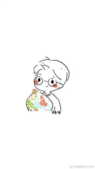 杨洋照片卖萌简笔画卡通