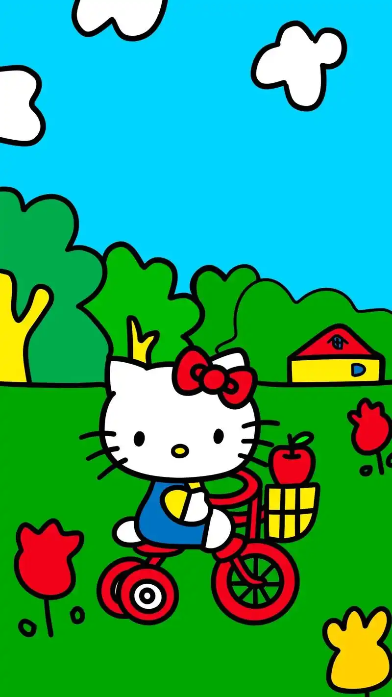 hello kitty 新年画猫咪.日本著名动漫萌星,市面的 - 抖音