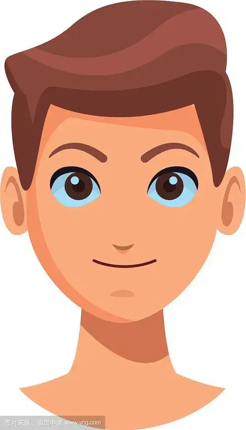 年轻人脸卡通