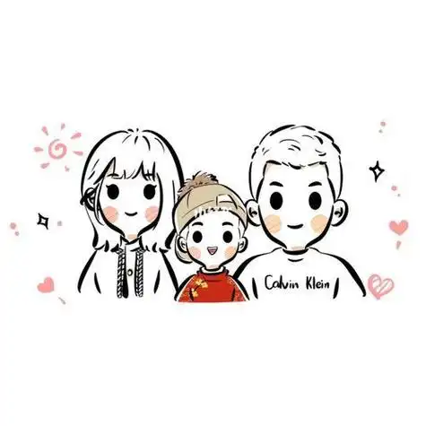 手绘简笔画全家福一家三口全家福头像简笔画手绘