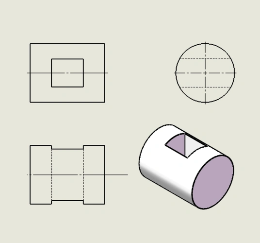汽车机械制图的问题,是截割圆柱体的两视图,补画三视图.了