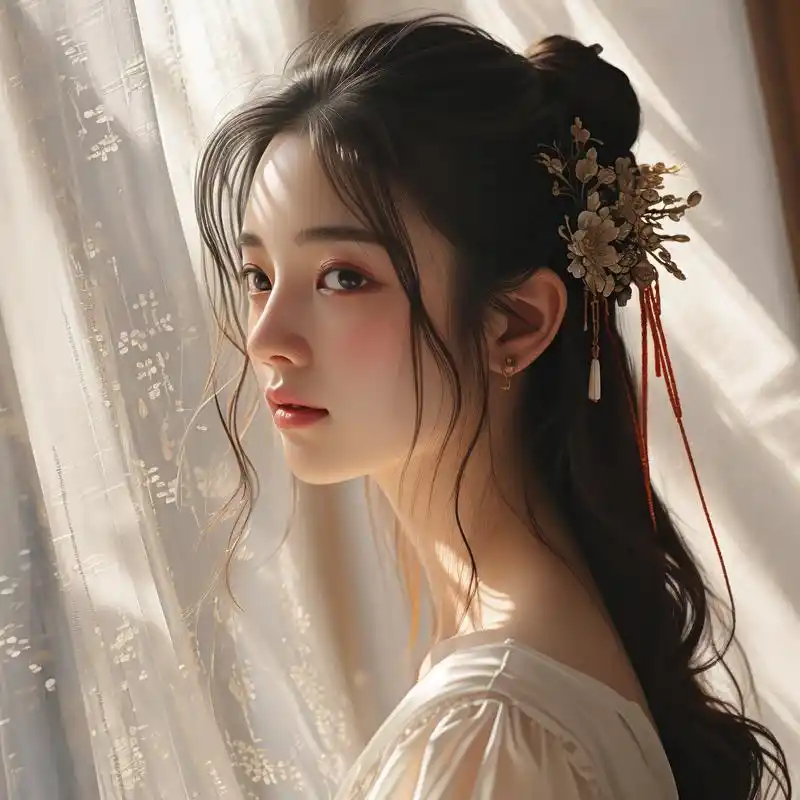 9369♀15真人风女生侧颜头像,绝美收藏99 分享一组超美的真人