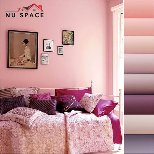 紫色素色纯色少女粉红女孩房间全屋卧室宿舍床头粉背景墙纸壁纸包