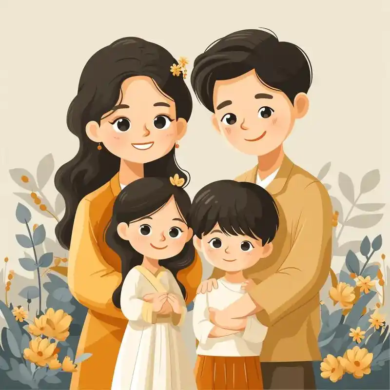 亲子头像 | 一家四口龙凤胎.2024年的时光画卷上,这一幅 - 抖音