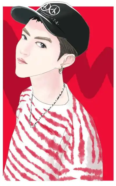 吴亦凡 kris 明星壁纸 男神帅哥 手绘漫画 素描卡通 人物头像 插画