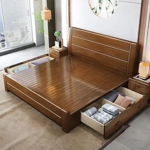 豪德银座 床实木床现代简约经济型中式床1.