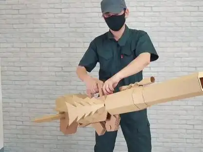 拿纸板做出的可以发射的纸质大炮,手工能力强的小伙伴记得收藏!