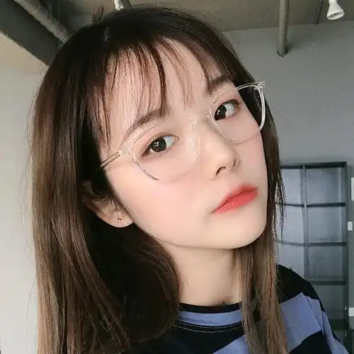 tiles透明近视眼镜框女网红款韩版潮圆脸显脸小 防蓝光近视眼镜女有