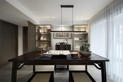 大户型复式现代风书房装修效果图中式古典四居书房装修效果图奢华新