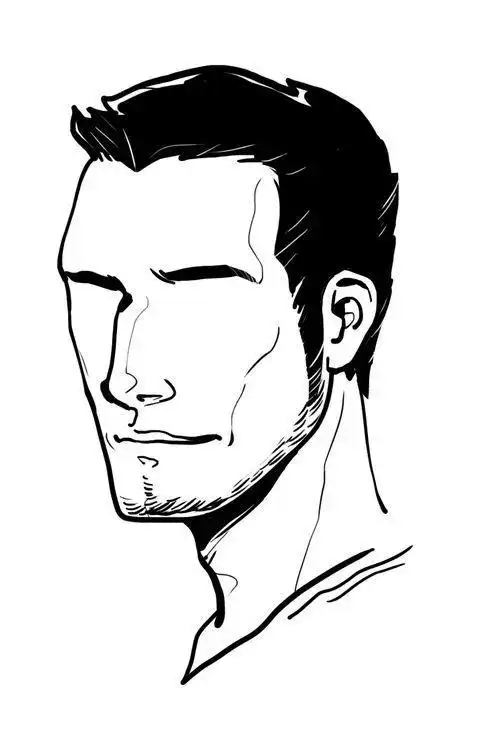 侧脸鬓角简笔画