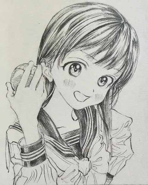 手绘临摹  #寻找小红书手绘大神  #明日酱的水手服看了新番,明冉创