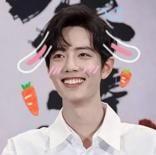 十分的呆萌阳光,而且他笑起来的时候两颗牙齿像极了一只可爱的小兔子