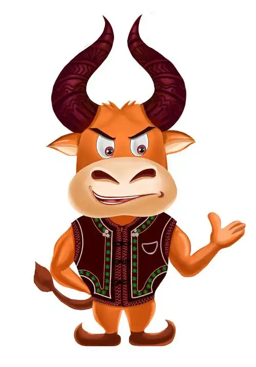 卡通形象logo牛小瘪一家