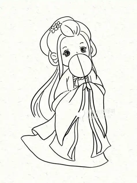 q版人物简笔画古代女生