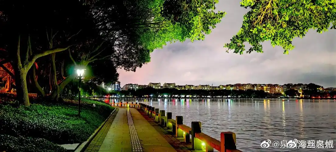 初夏的夜晚泉州西湖公园散步时看到的美丽夜景!__财经头条